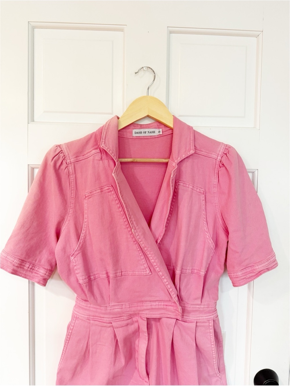 Dash Of Nash Denim Jumpsuit Womens Medium Western Belted Utility Retro Cowgirl - Picture 3 of 11